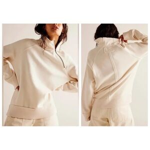 Free People We The Free Just A Game Half-Zip Sweatshirt in the color Tea